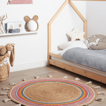 Golgen hand-braided jute area rug - main product view