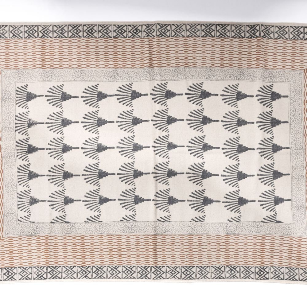 HALFELI - Hand Block Printed Cotton Rug