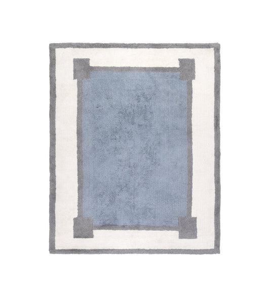 Harbor Blue Hand Tufted rug - styled room view