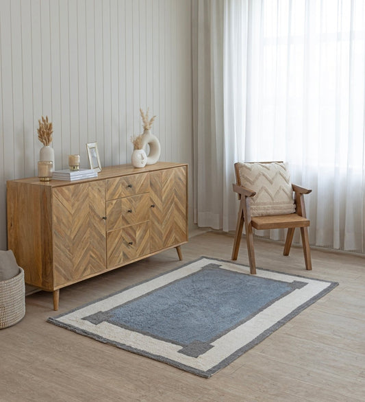 Harbor Blue Hand Tufted hand-tufted cotton area rug - main product view