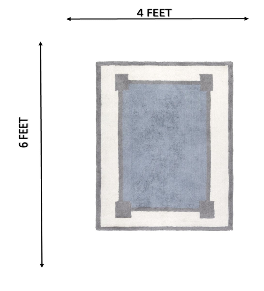 Harbor Blue Hand Tufted rug - back view