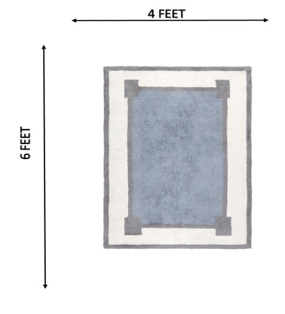 Harbor Blue Hand Tufted rug - back view