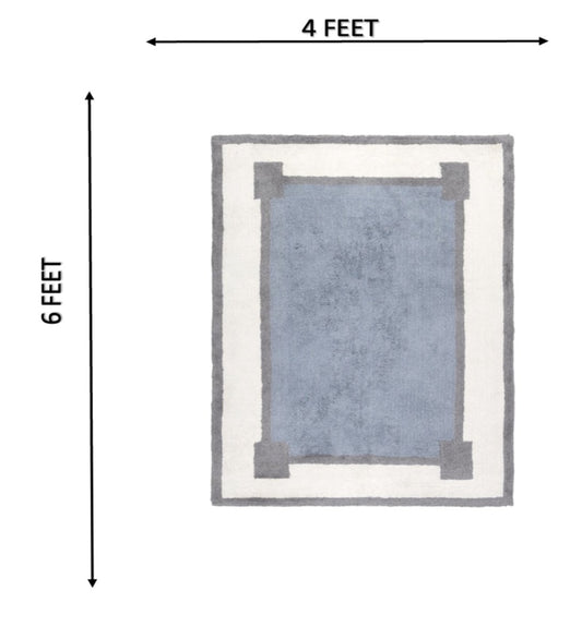 Harbor Blue Hand Tufted rug - back view