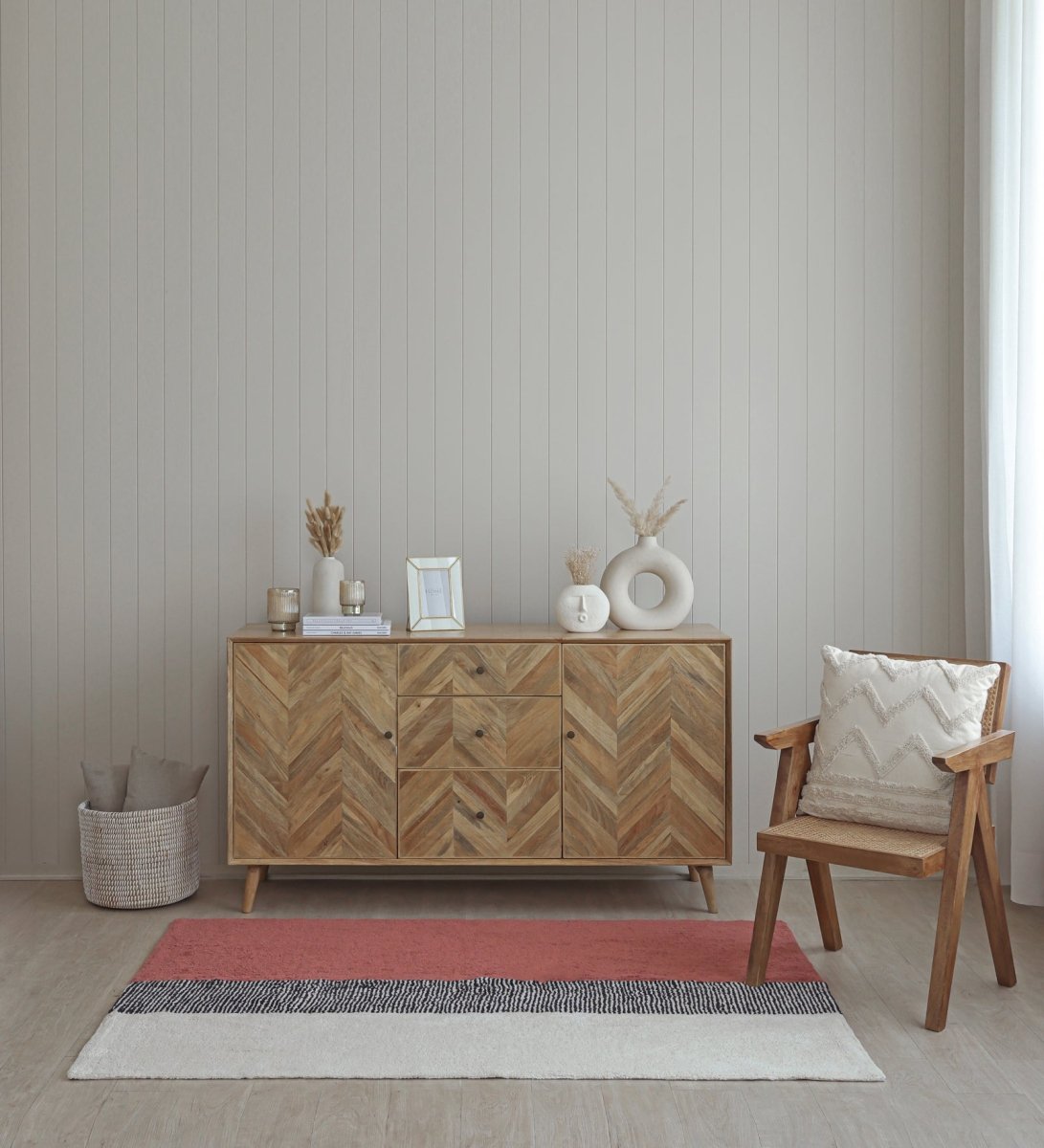 Harmony Colorblock Hand Tufted rug - detail view