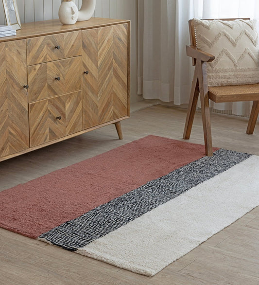 Harmony Colorblock Hand Tufted rug - side view