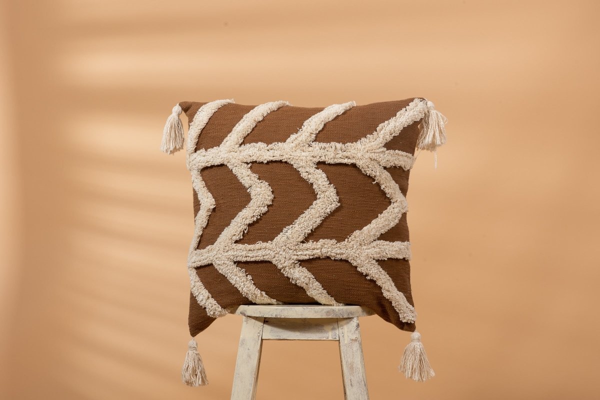 HICKORY - Designer Tufted Pillow Cover