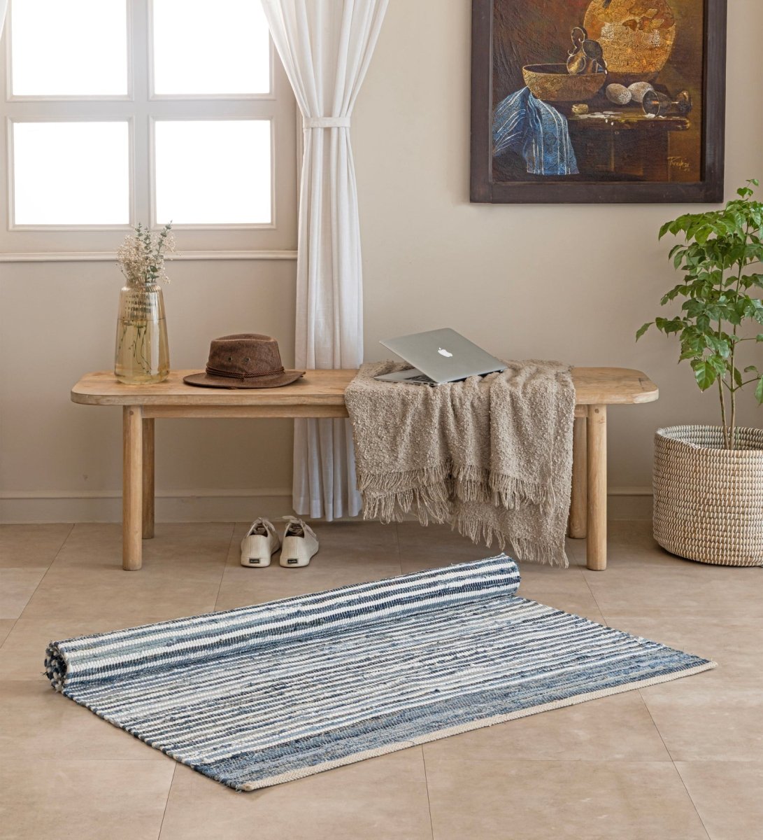 Indigo Denim Chindi Hand Woven Rug