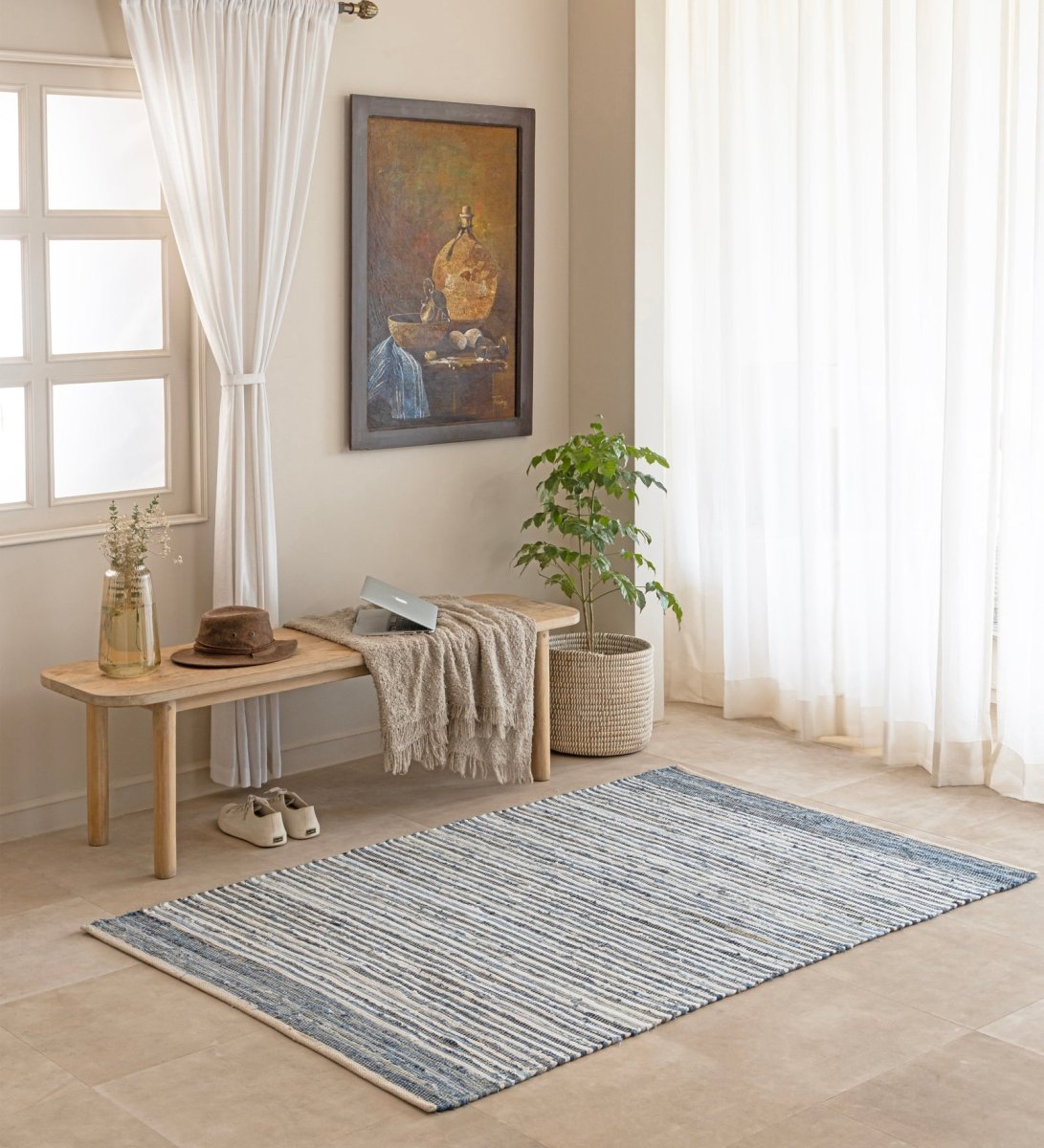 Indigo Denim Chindi Hand Woven Rug
