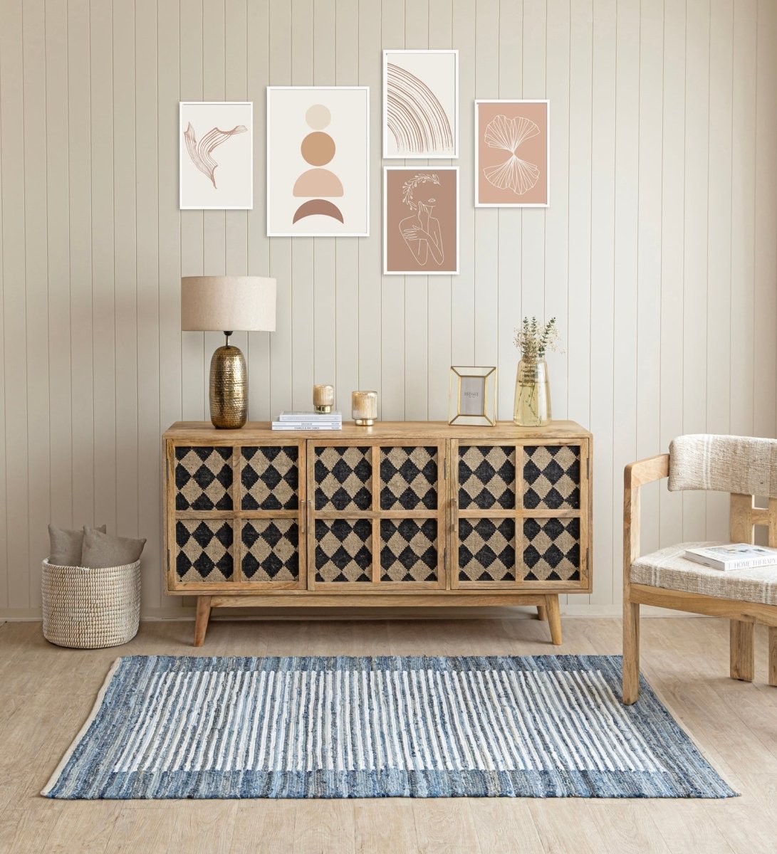 Indigo Patchwork Hand Woven Chindi Rug