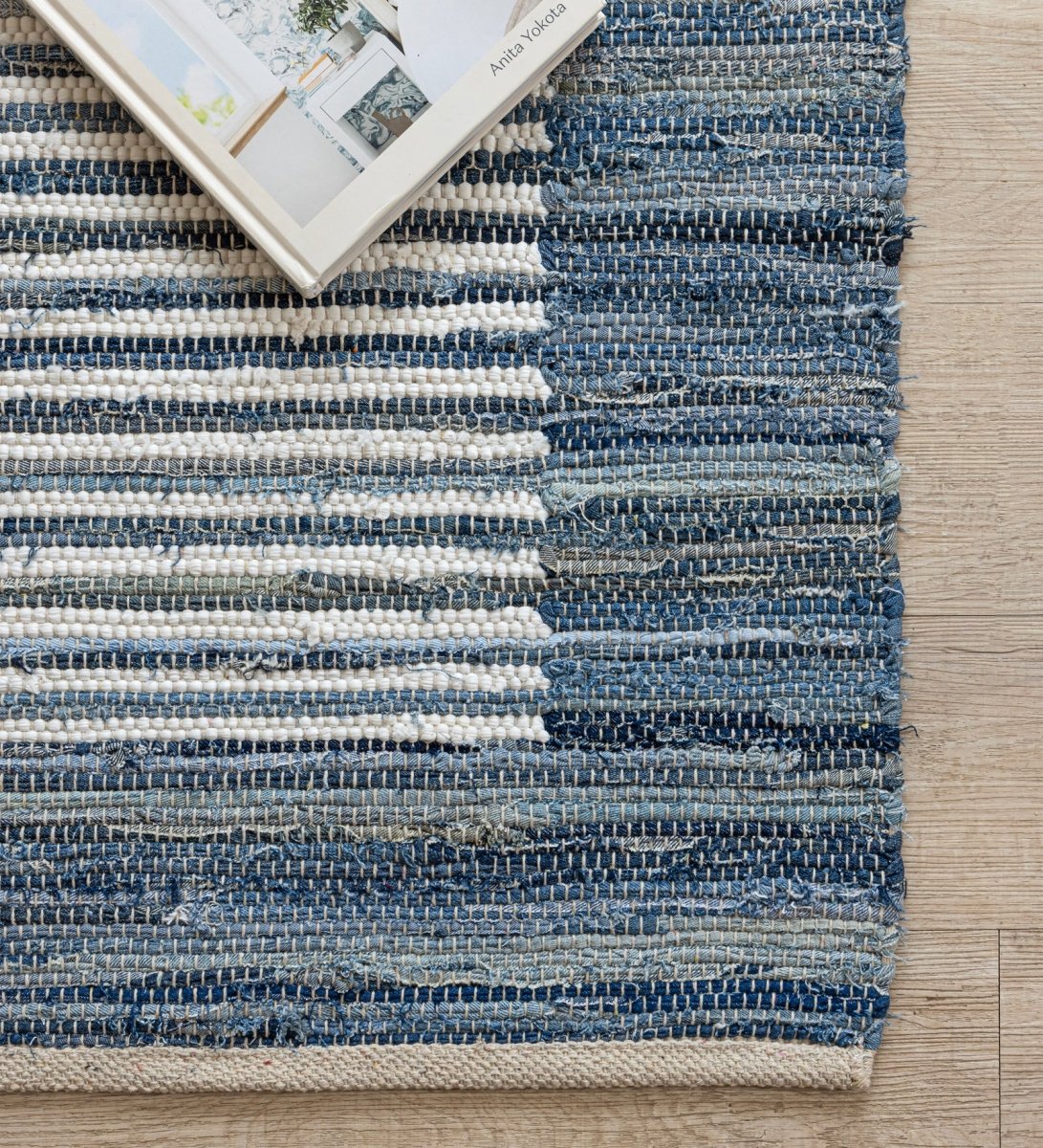 Indigo Patchwork Hand Woven Chindi Rug