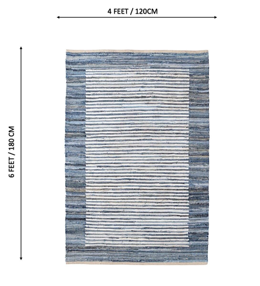 Indigo Patchwork Hand Woven Chindi Rug