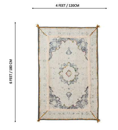 Ivory Vintage Medallion rug - back view