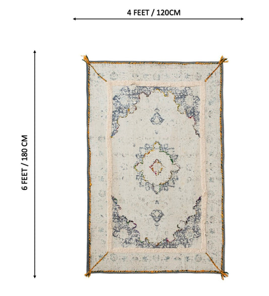 Ivory Vintage Medallion rug - back view