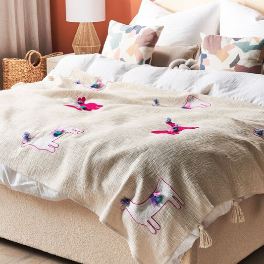 KHARI - Decorative Embroidery Throw Blanket