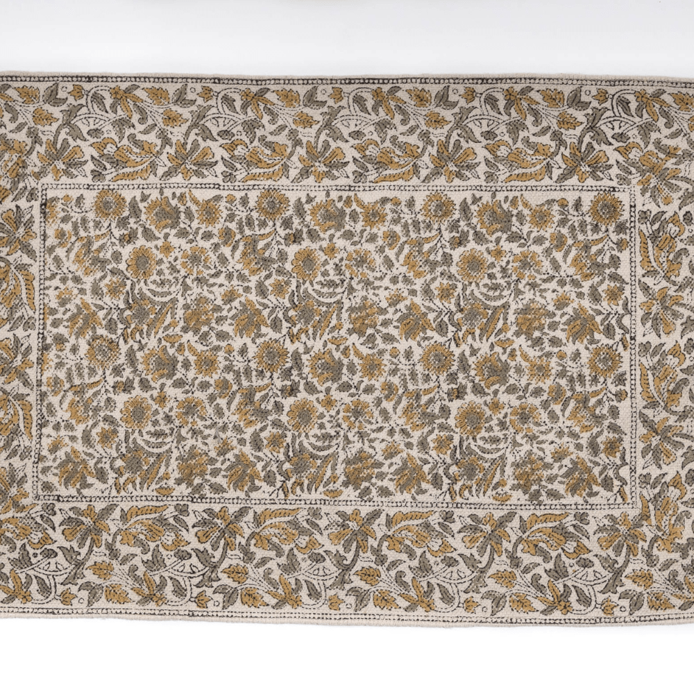 KIRKLAR- Hand Block Printed Cotton Rug