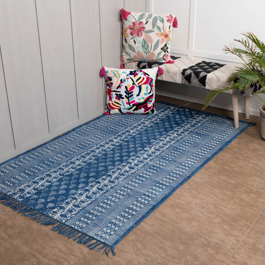 KWETA - Hand Block Printed Cotton Rug