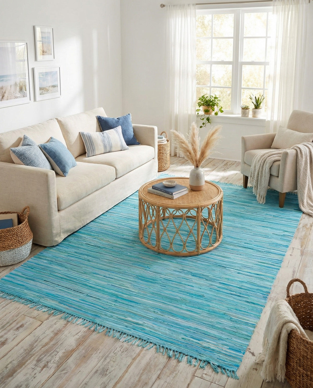 Hand Woven Chindi Cotton Rug