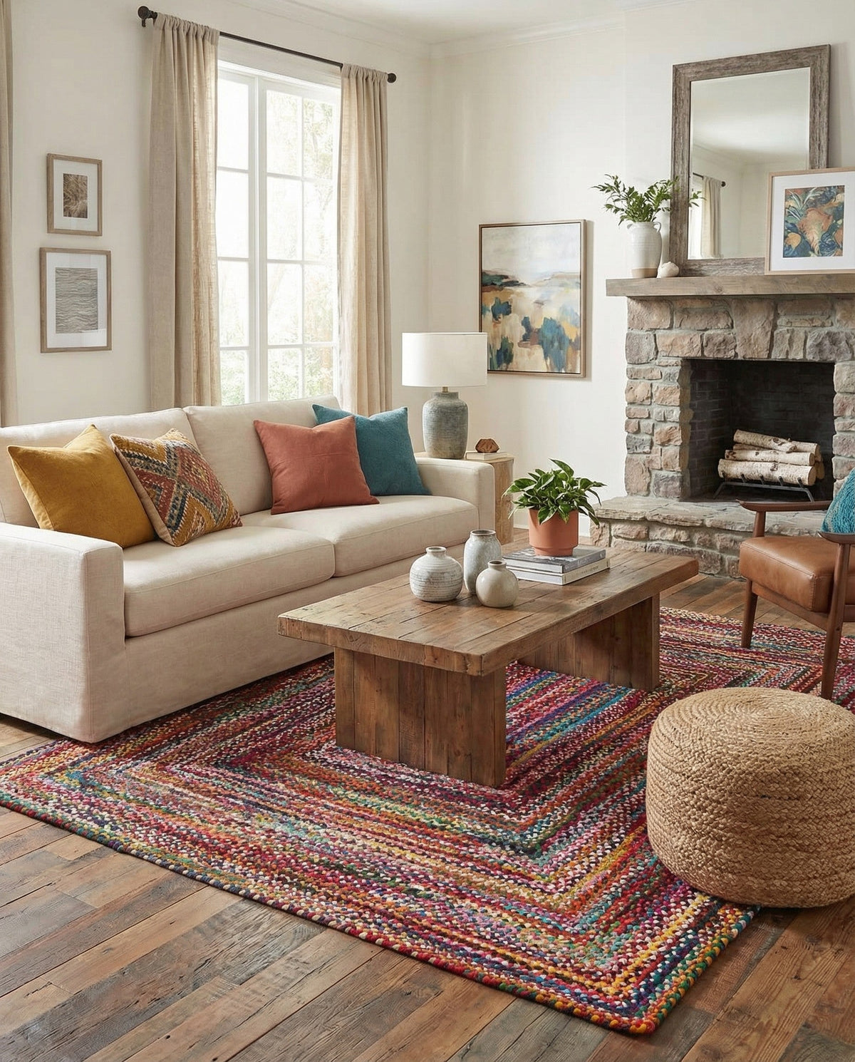 Handmade Braided Chindi Rug