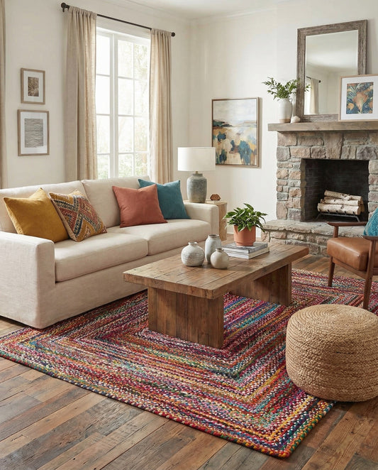 Handmade Braided Chindi Rug