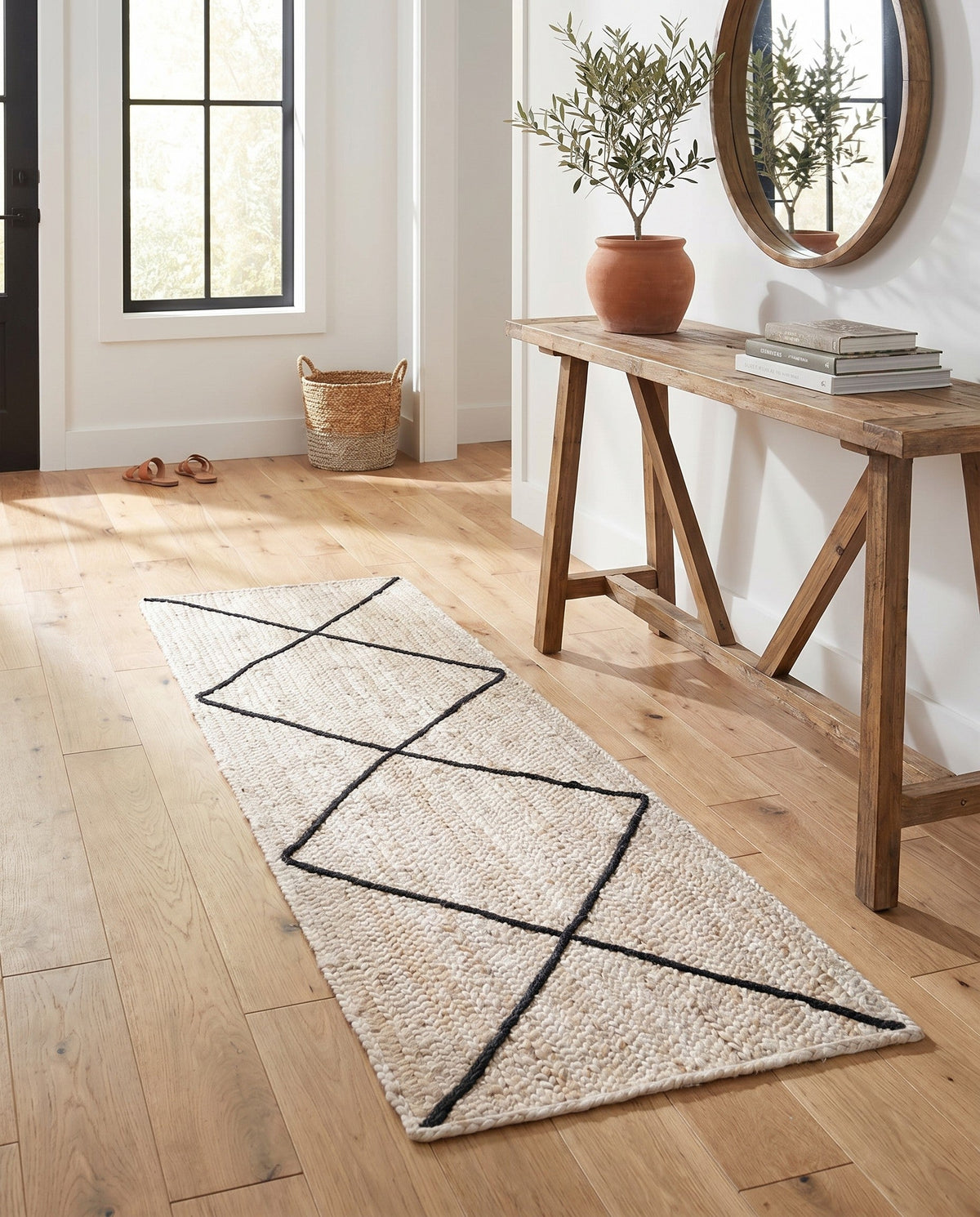 Braided Jute Hand-Braided Runner Rug 100% Natural Fiber