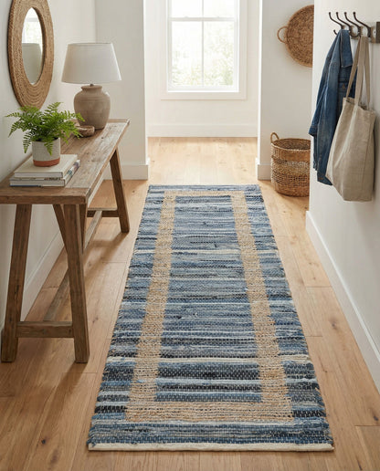 Hand Woven Chindi Jute Runner Rug