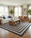 Braided Jute Handmade Area Rug Concentric Border