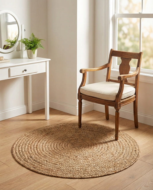 Handmade Braided Jute Round Rug