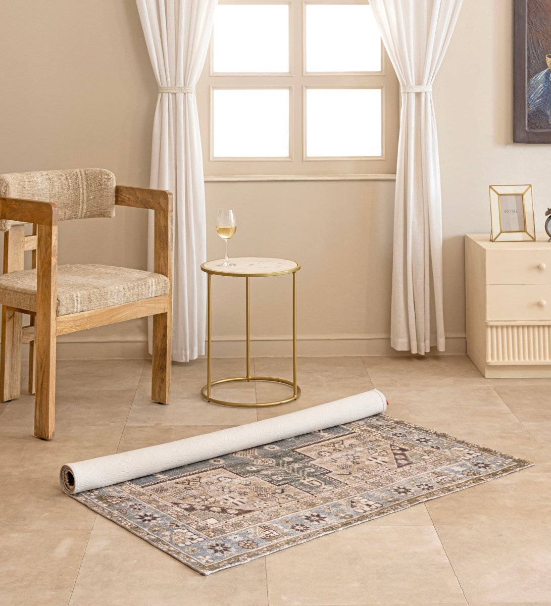 Mist Blue Heritage Medallion Rug
