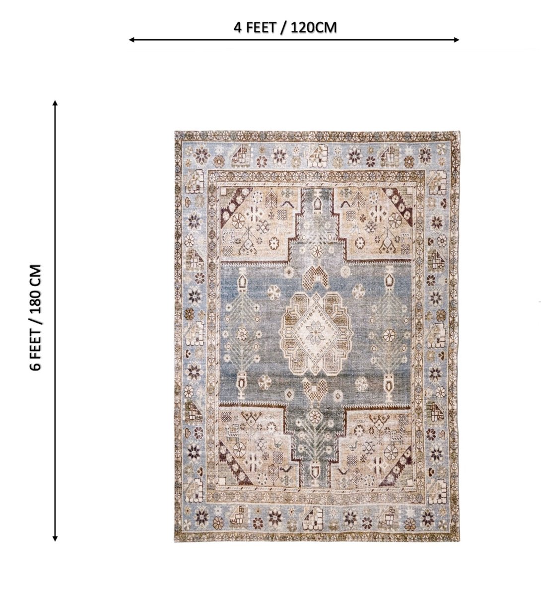 Mist Blue Heritage Medallion Rug