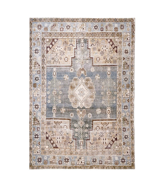 Mist Blue Heritage Medallion rug - styled room view