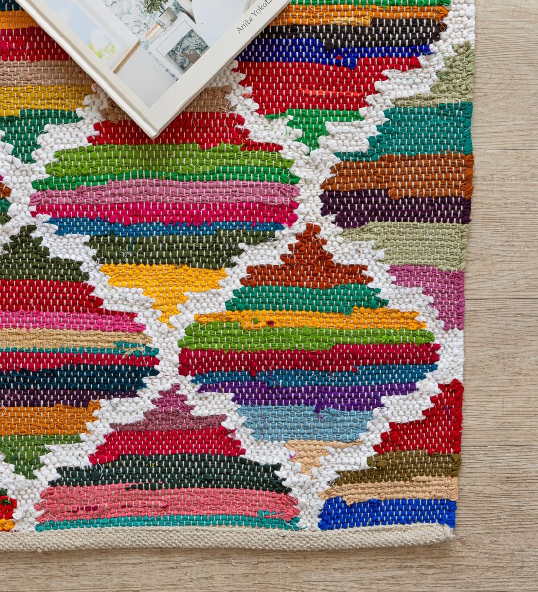 Mosaic Patchwork Hand Woven Recycled Cotton Chindi Rug