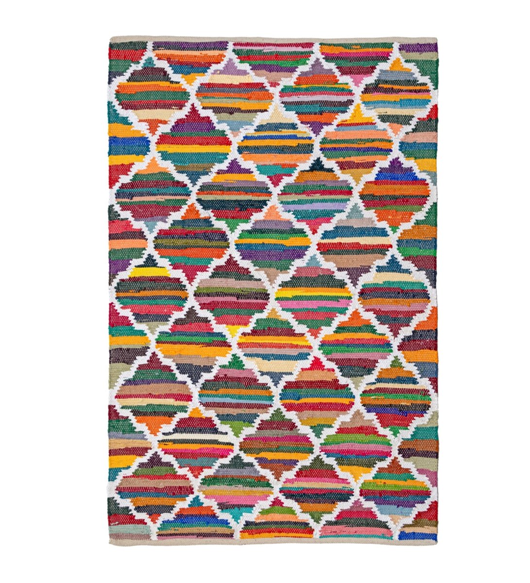 Mosaic Patchwork Hand Woven Recycled Cotton Chindi Rug