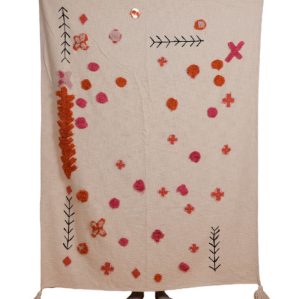 MUNGER - Cotton Embrodiery Throw