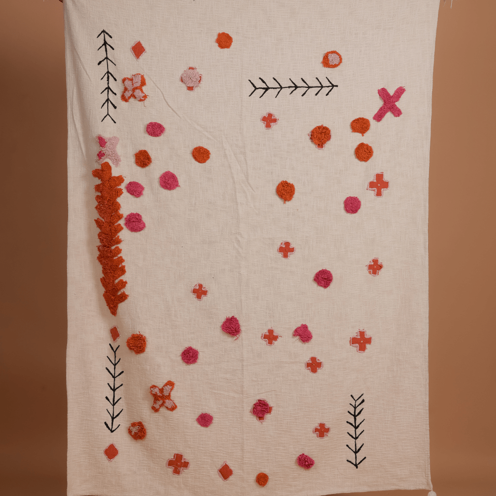 MUNGER - Cotton Embrodiery Throw