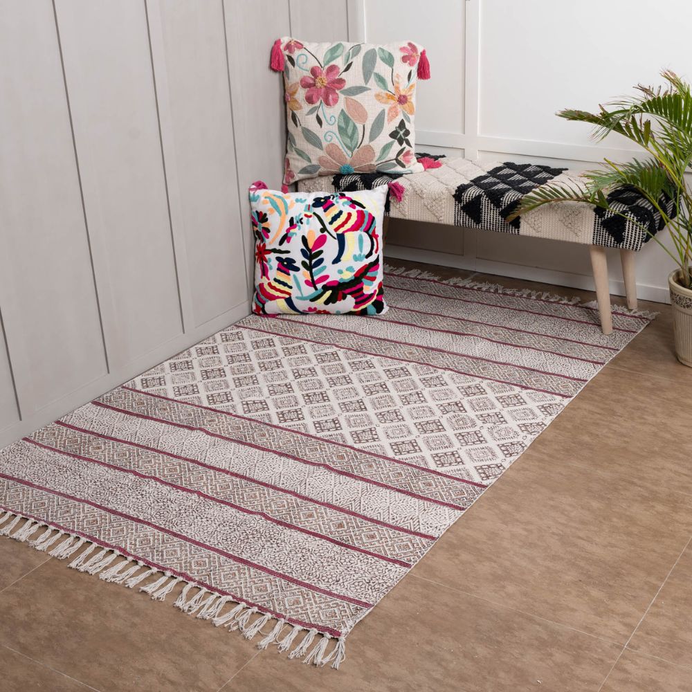 MUNGO - Hand Block Printed Cotton Rug
