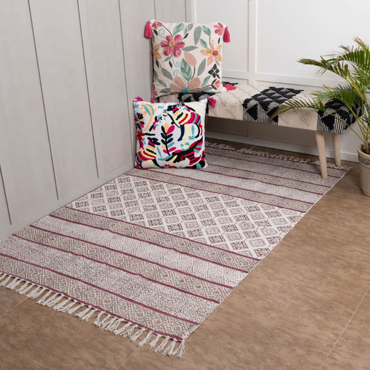 MUNGO - Hand Block Printed Cotton Rug