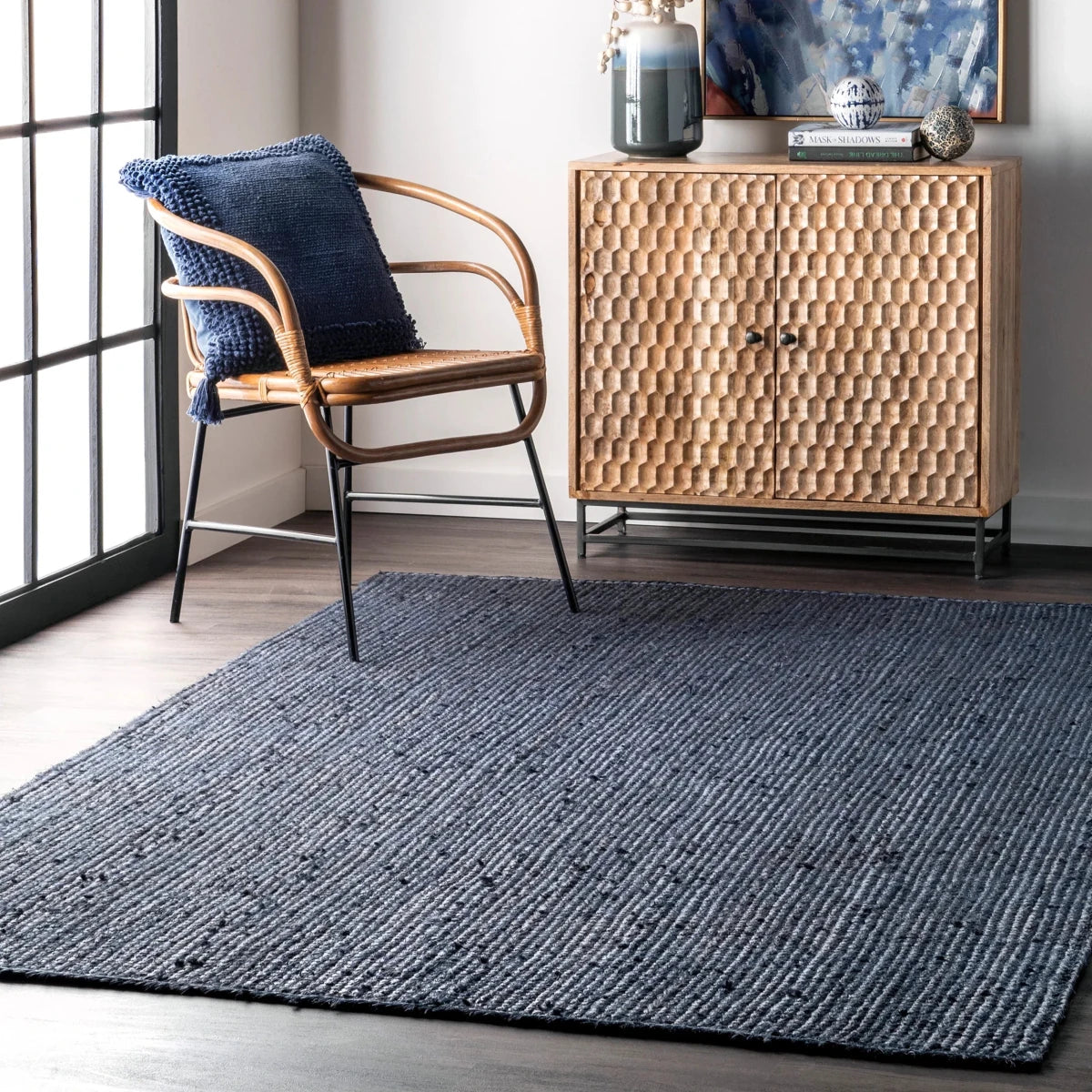 NAVY BRAIDED RUG
