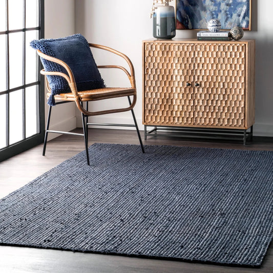Navy rug - detail view