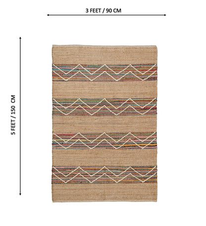 Nomad Chevron Hand Woven Jute &amp; Recycled Cotton rug - back view
