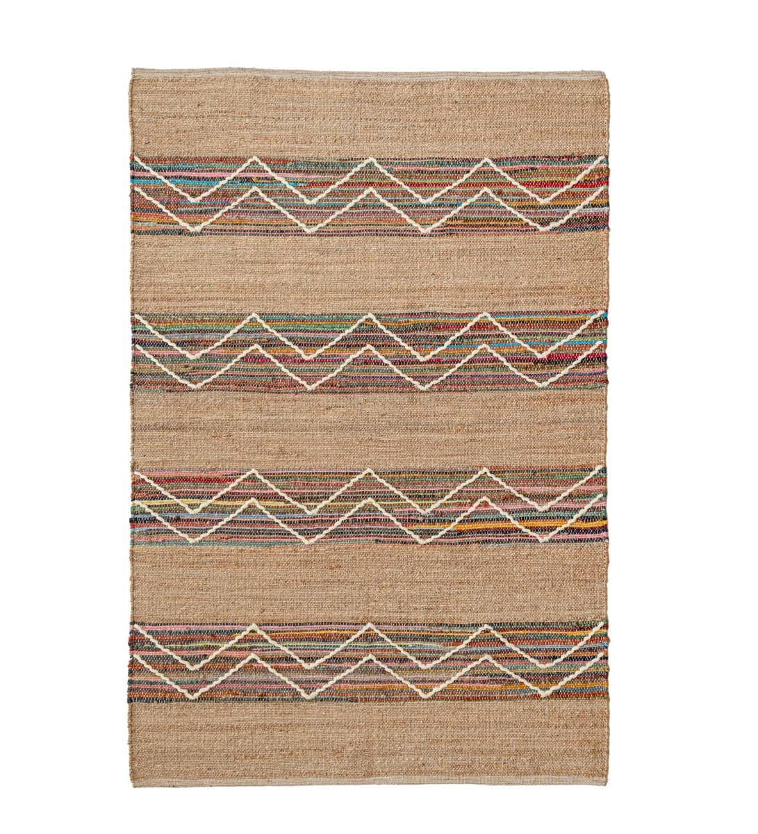 Nomad Chevron Hand Woven Jute &amp; Recycled Cotton Rug