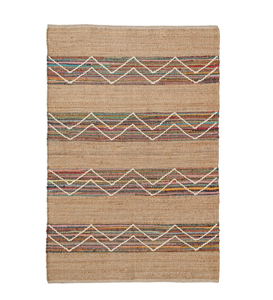 Nomad Chevron Hand Woven Jute &amp; Recycled Cotton rug - alternate angle