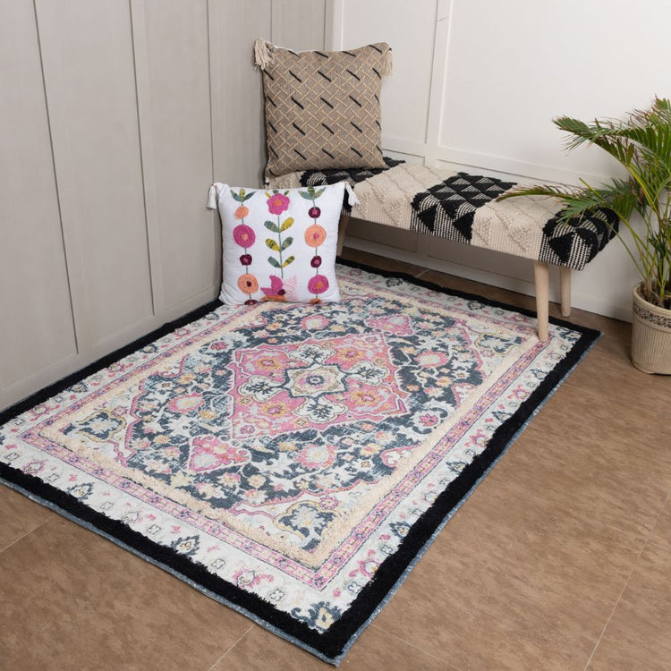 Obakoy digitally printed cotton area rug - main product view