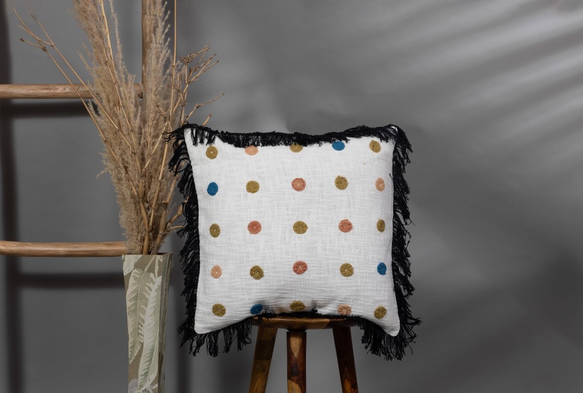 POLKA DOT - Aari Embroidered Pillow Cover