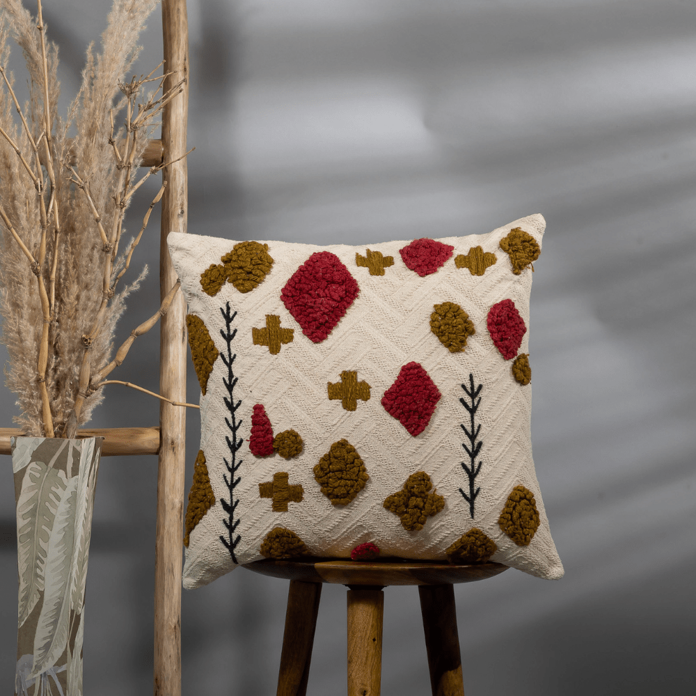 RAFFIA - Artful Embroidered Pillow Cover
