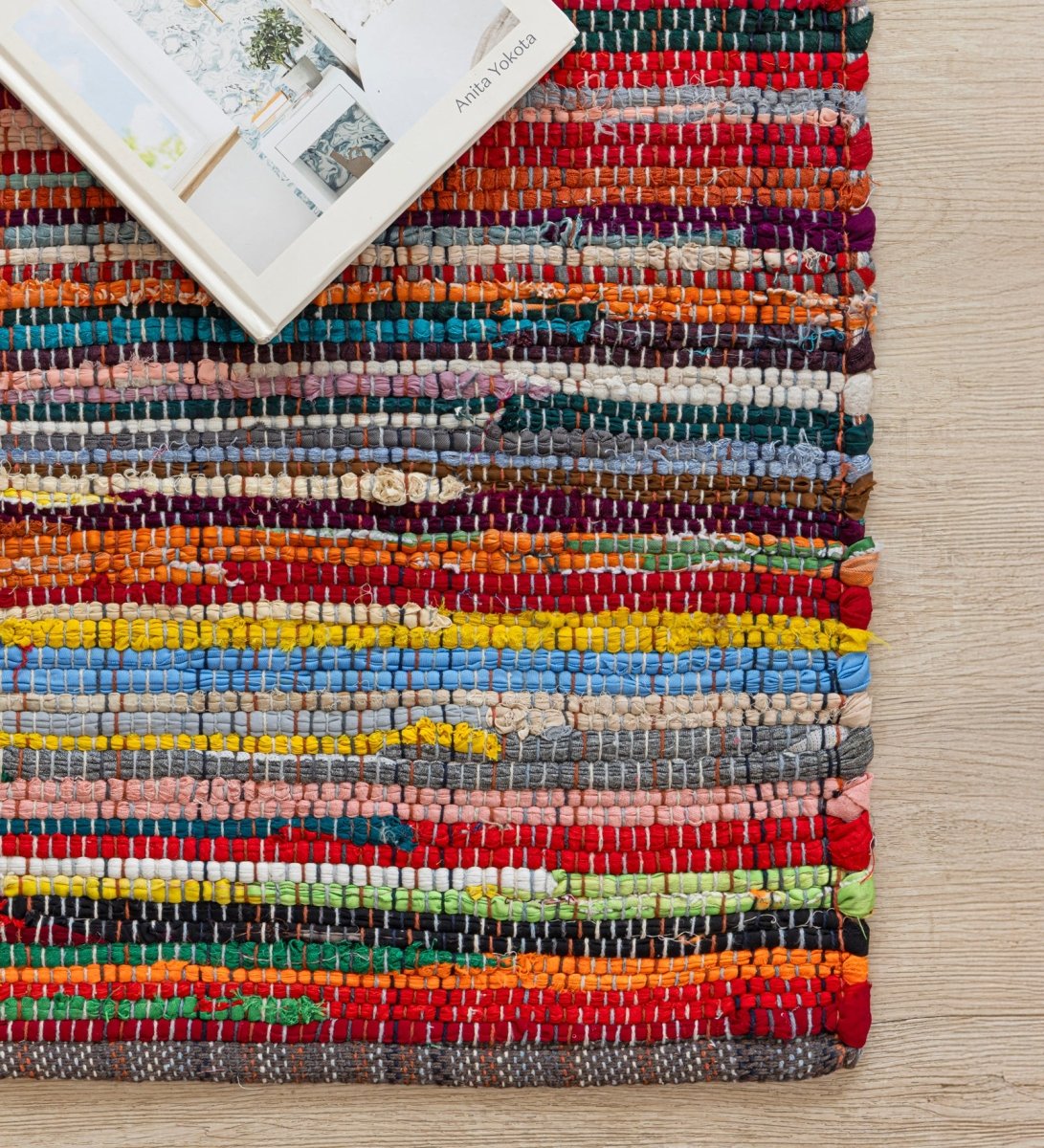 Rainbow Rag Hand Woven Recycled Cotton Chindi Rug