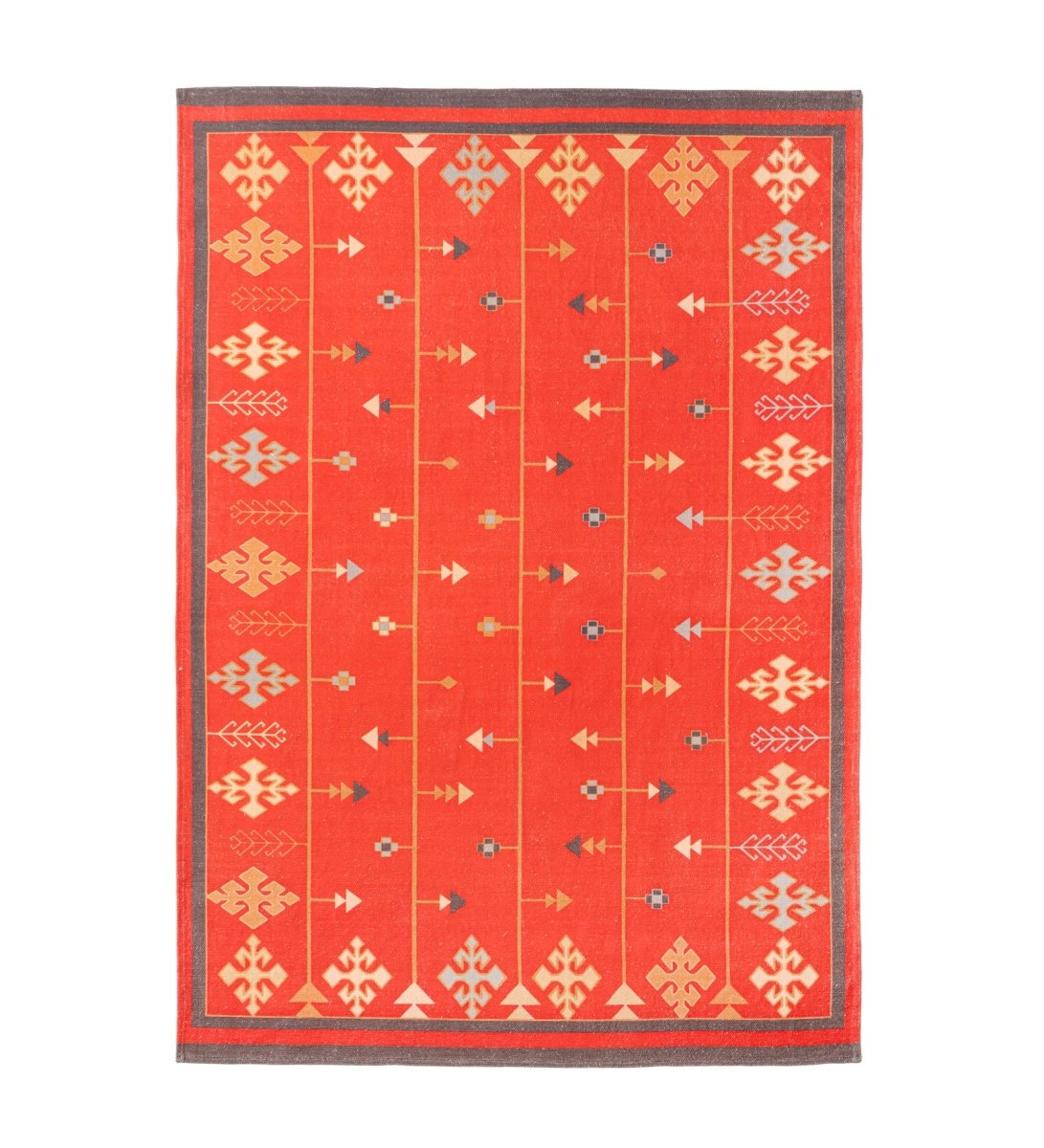 Red Oasis Tribal rug - styled room view