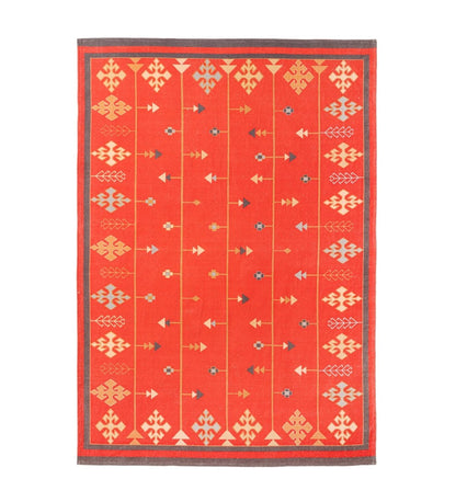 Red Oasis Tribal rug - styled room view