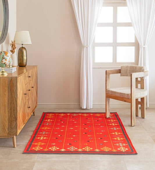Red Oasis Tribal Digital Rug