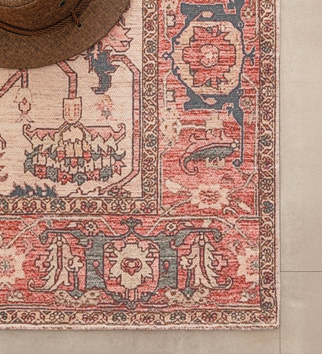 Rosewood Heritage Garden handcrafted cotton area rug - main product view