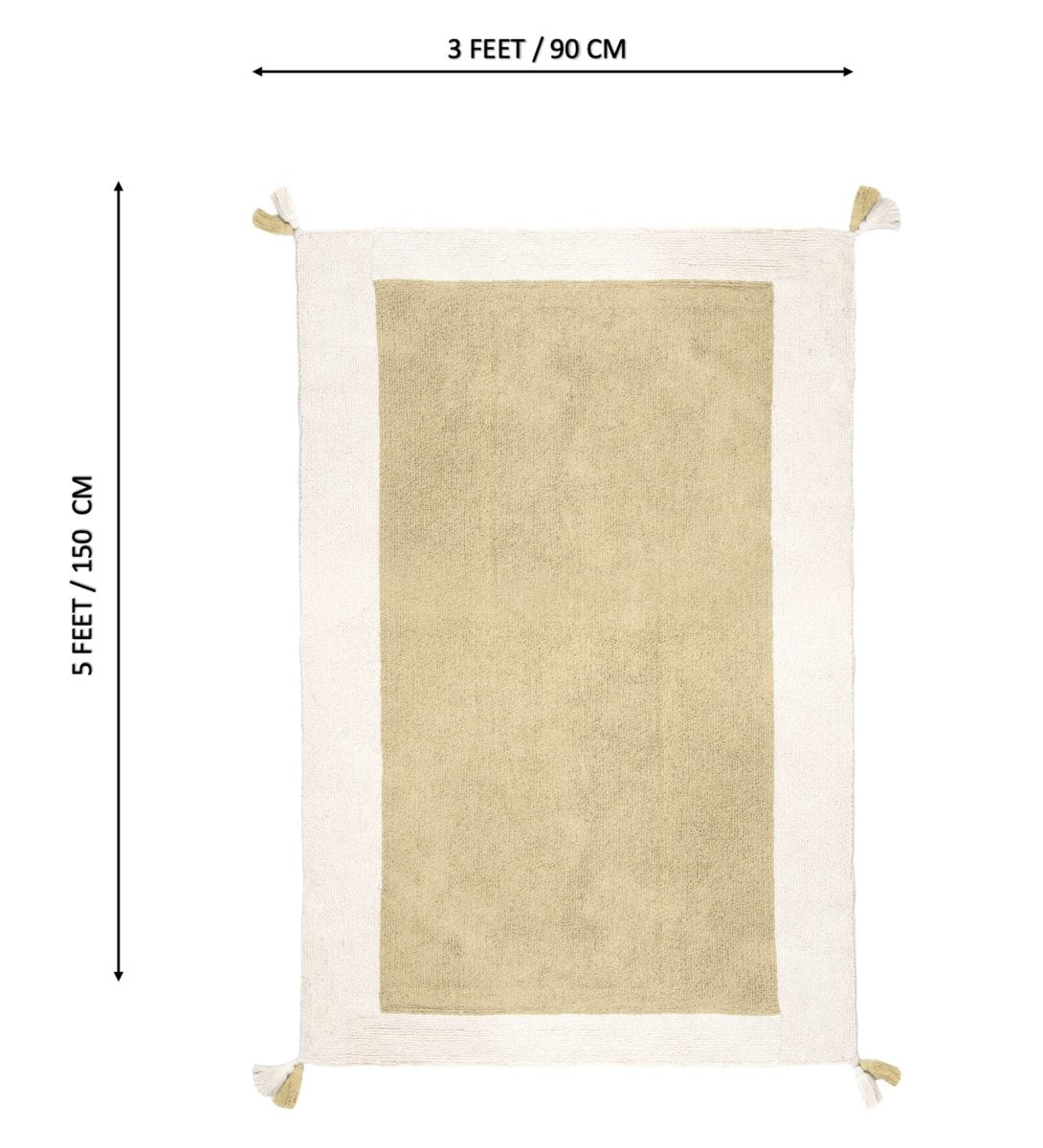Sage Border Hand Tufted rug - back view